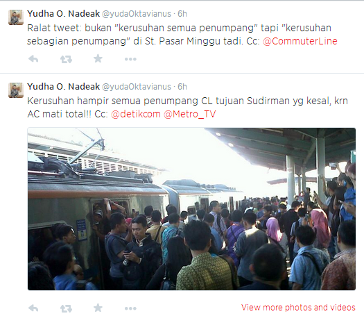 Masinis commuter line nyaris diamuk penumpang (08 agustus 2014)