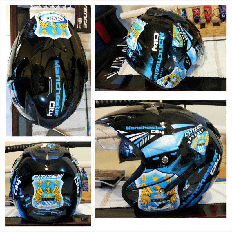 jual helm manchester city dual visor