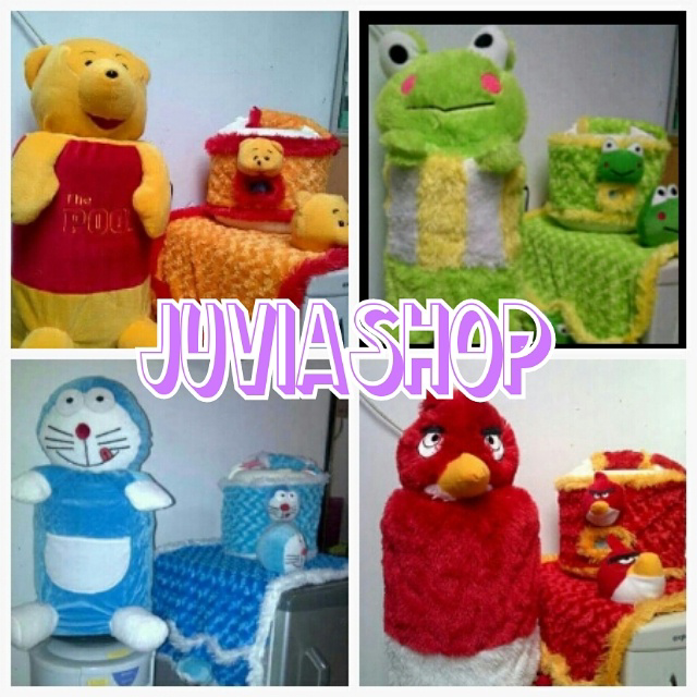 sarung galon magic com kulkas karakter boneka