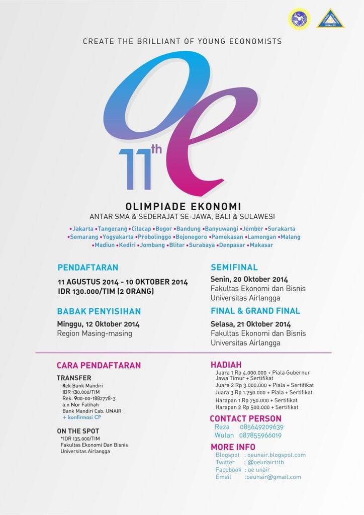 .: 11th Olimpiade Ekonomi 2014 untuk SMA dan Sederajat se-Jawa, Bali, Sulawesi :.