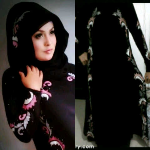 busana muslim abaya saudi umbrella bordir & swarosky