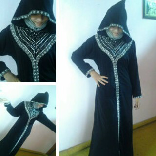 busana muslim abaya saudi umbrella bordir & swarosky