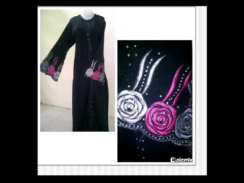 busana muslim abaya saudi umbrella bordir & swarosky