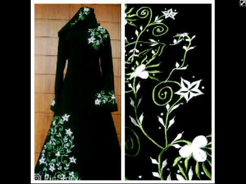 busana muslim abaya saudi umbrella bordir & swarosky