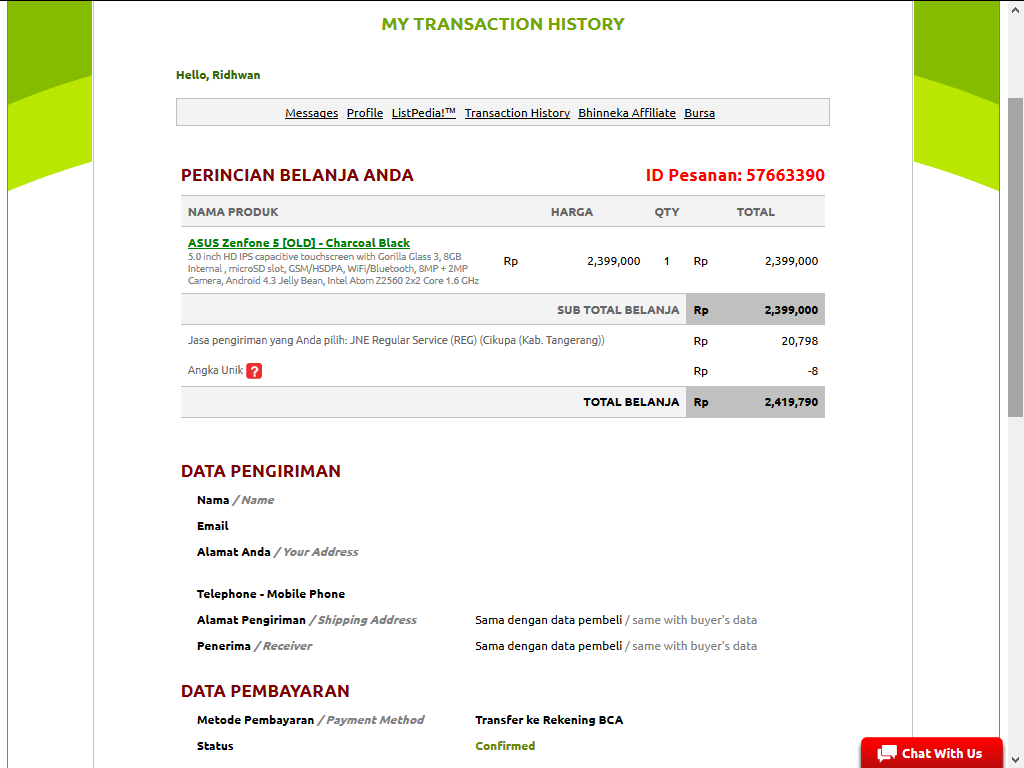 Menunggu Order Pesanan Bhinneka.com Yang Tak Kunjung Datang