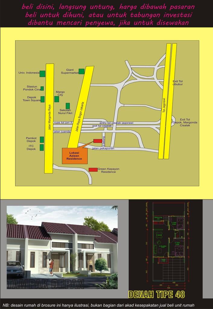 AZIZAN RESIDENCE, CLUSTER MEWAH DEKAT KE MARGONDA, STASIUN POCIN, TOL CISALAK