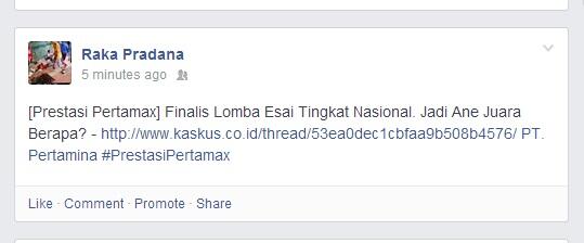 &#91;Prestasi Pertamax&#93; Finalis Lomba Esai Tingkat Nasional. Jadi Ane Juara Berapa?