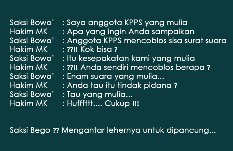 Saksi Prabowo Memberi Kesaksian Mengindikasikan Kecurangan Mereka Sendiri