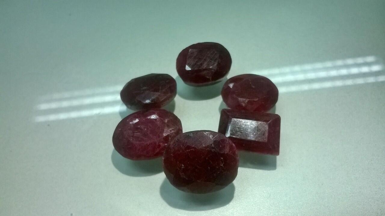 Batu Ruby Natural Asli Murah Borongan 6pcs