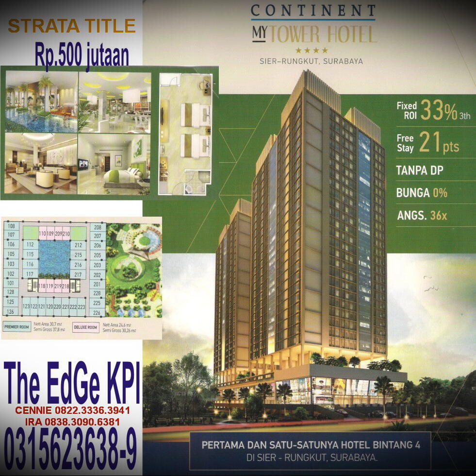 CONDOTEL CONTINENT MY TOWER SIER RUNGKUT SURABAYA