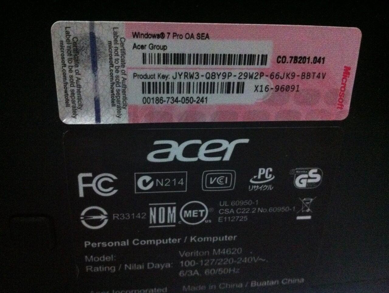 PC Accer Build up M4620 i3