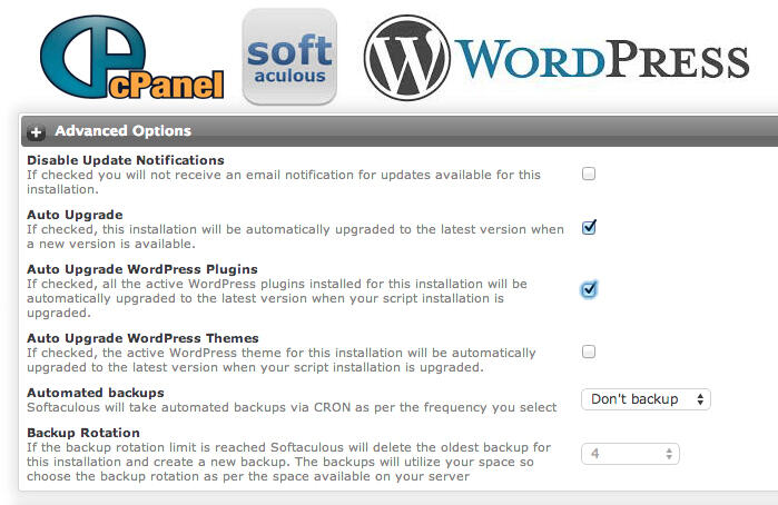 cPanel auto upgrade buat wordpress