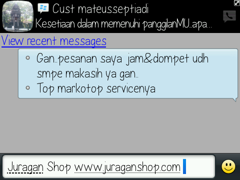Testimonial Juragan Shop www.juraganshop.com (TAS/DOMPET/ARLOJI/KAOS BRANDED IMPOR)