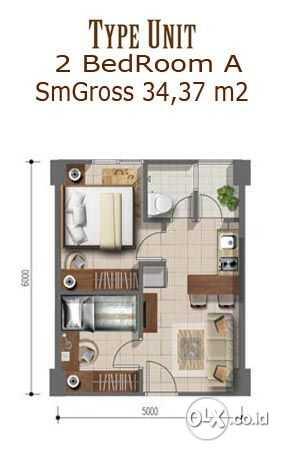 Apartement Bassura City Tower F, 2 Bedroom, View arah Casablanca