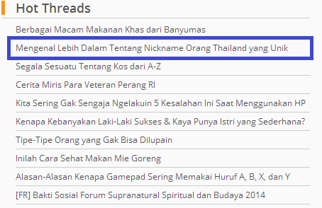 Mengenal Nickname Orang Thailand