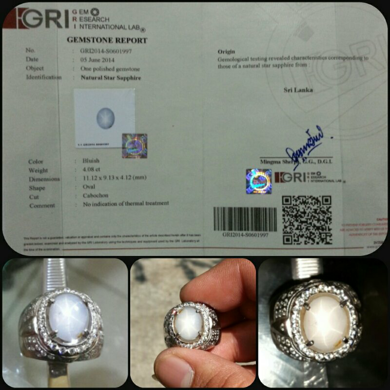 FOR SALE WHITE STAR SAPPHIRE SERTI GRI CEKIDOT....