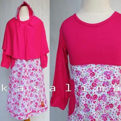 Gamis Anak Polkadot-Sakura-Seruni-Rose