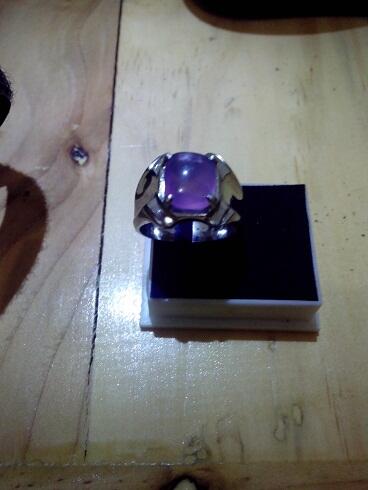 Cincin Batu Lavender,Rose Quartz, Amethyst Clean