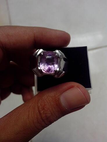 Cincin Batu Lavender,Rose Quartz, Amethyst Clean