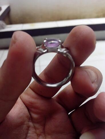 Cincin Batu Lavender,Rose Quartz, Amethyst Clean