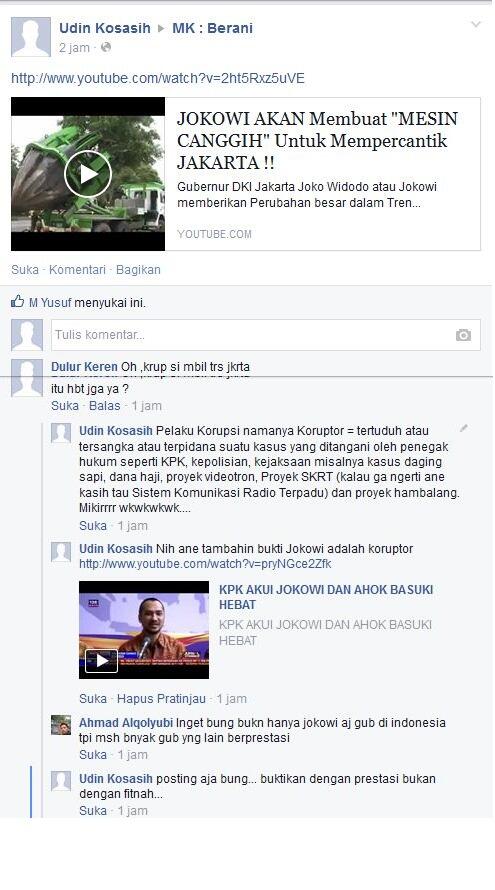 Postingan di FB MK: Berani
