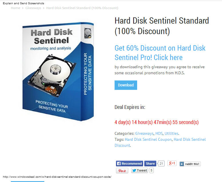 Mau HDD Sentinel Standard Gratis (Software Pemantau Kesehatan Harddisk)
