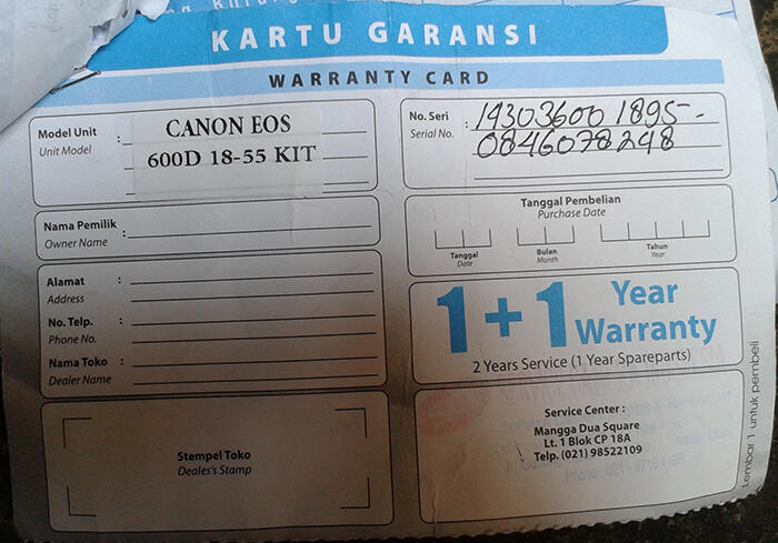 (ask) dslr canon eror baru pakai 4 bulan koq ga di servis di datascript ?