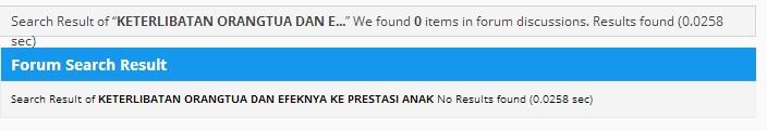 KETERLIBATAN ORANGTUA DAN EFEKNYA KE PRESTASI ANAK