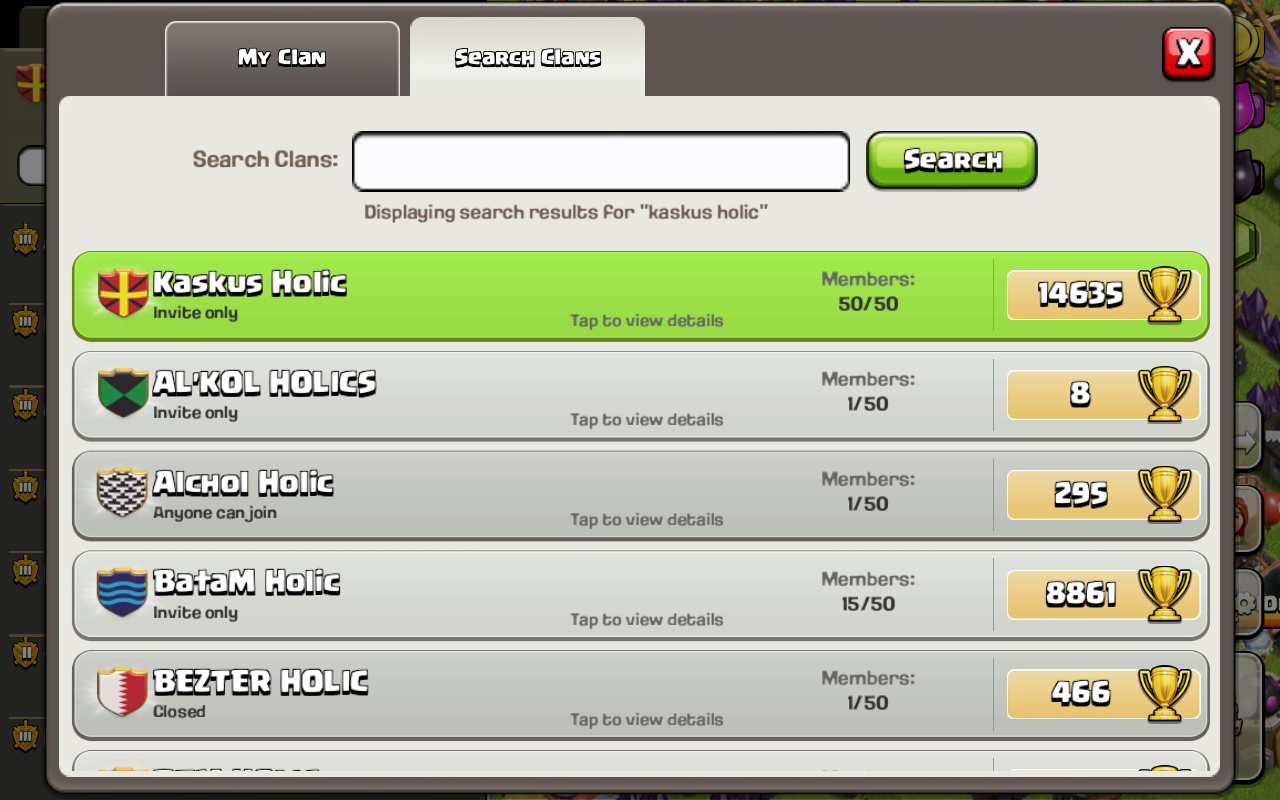 &#91;CLASH OF CLANS&#93; OFFICIAL CLANS : KASKUS HOLIC