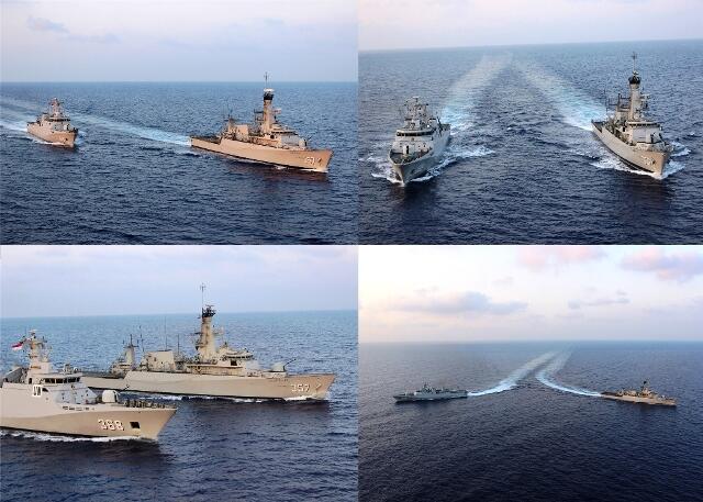 PASSING EXERCISE KRI FRANS KAISIEPO-368 dengan KRI BUNG TOMO -357 DI LAUT MEDITERANIA