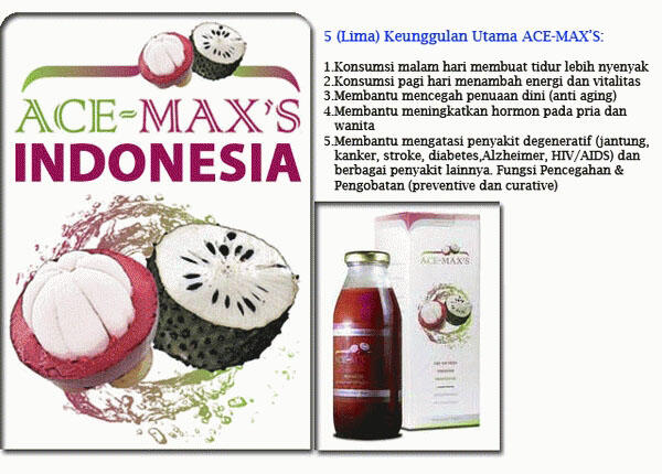 Harga Ace Maxs Jus Kulit Manggis dan Daun Sirsak 100% Asli 99% Murah