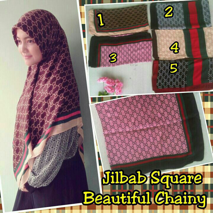 Jilbab square beautiful chainy