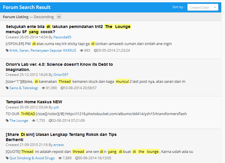 Thread yang sering Muncul di Sub &quot;The Lounge&quot;