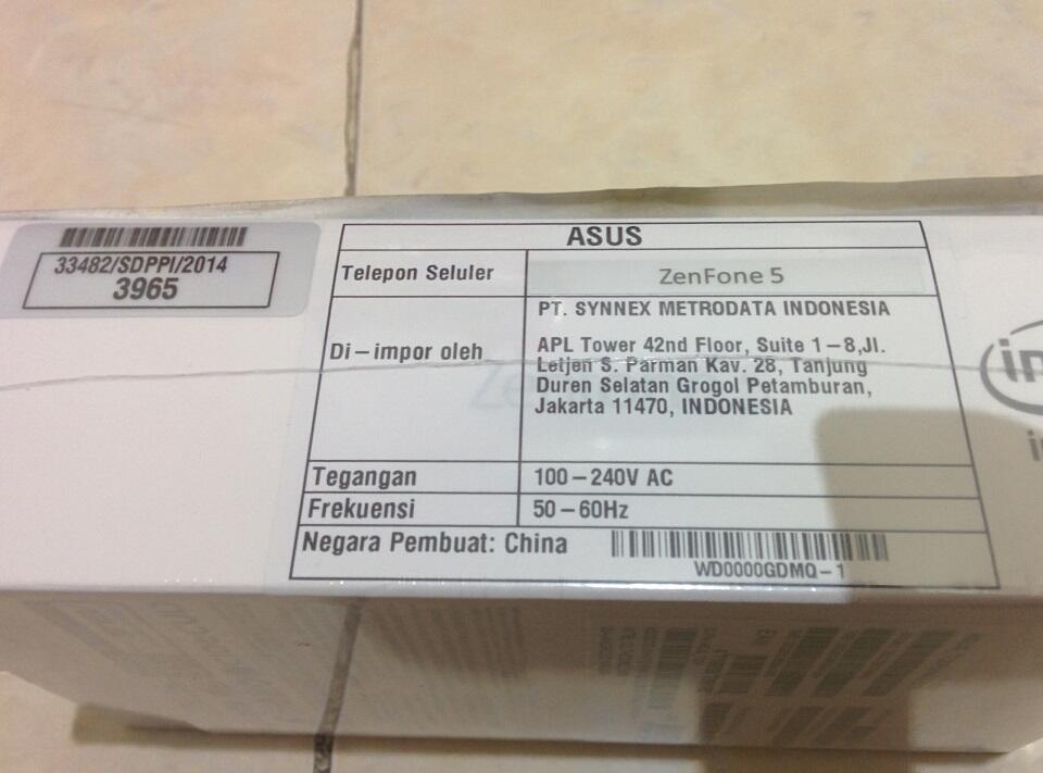 Asus Zenfone 5 - Warna Putih - 2 GB RAM / 8 GB ROM - Garansi Metrodata