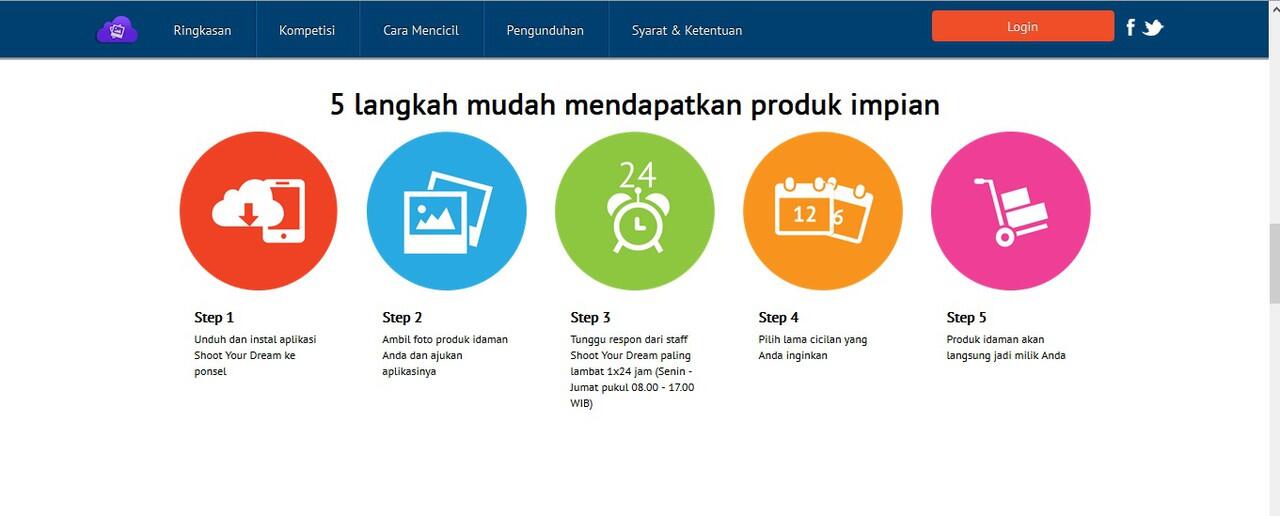 Nyicil barang lewat aplikasi android shoot your dream 