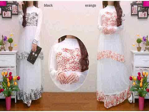 Dress White bahan Jersey kombi tile
renda dada