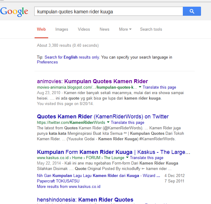 Kumpulan Quotes Kamen RIder Kuuga