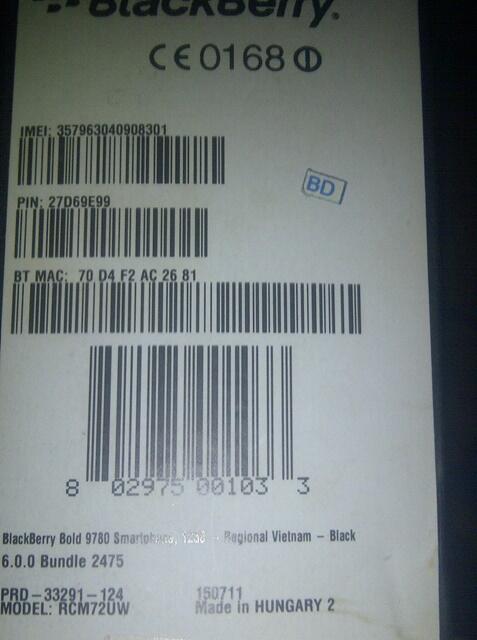 WTS Blackberry Onyx 2 9780 MATOT Bandung