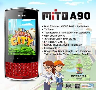Mito A90 BNIB Garansi 1 thn BBM Ready WHITE only , pasti MURAH !!