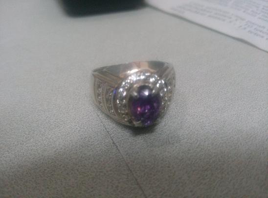 Cincin Kecubung Amethys Cutting Diamond RIng Perak (Mahar / Barter Butung)