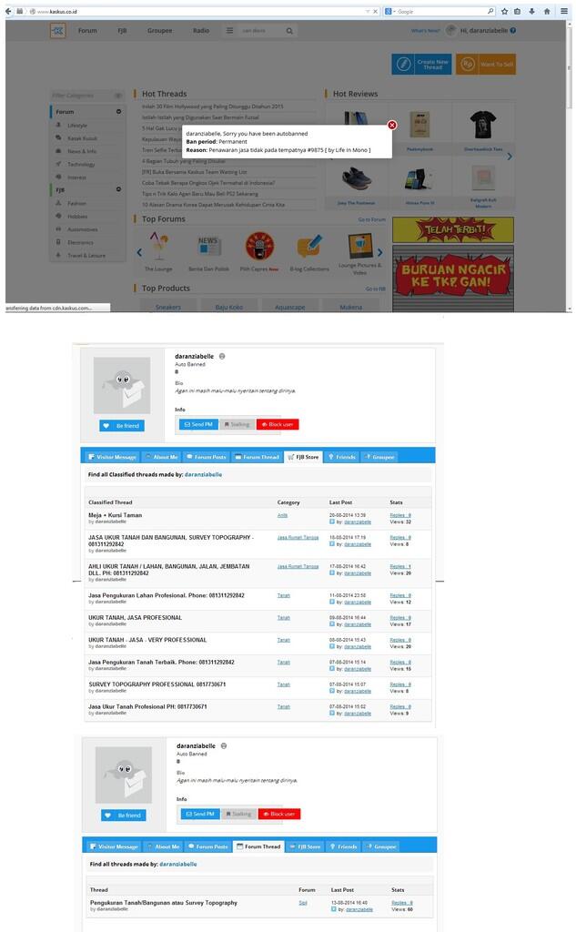 BANNED AKUN..MOHON di UNBANNED atau DELETE LAPAK DAN TRIT