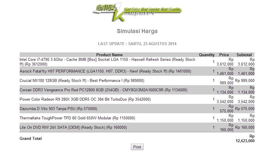 PC CPU Gaming - i7 4790, Radeon R9 280X, Asrock Fatal1ty H97 Performance, SSD 128GB