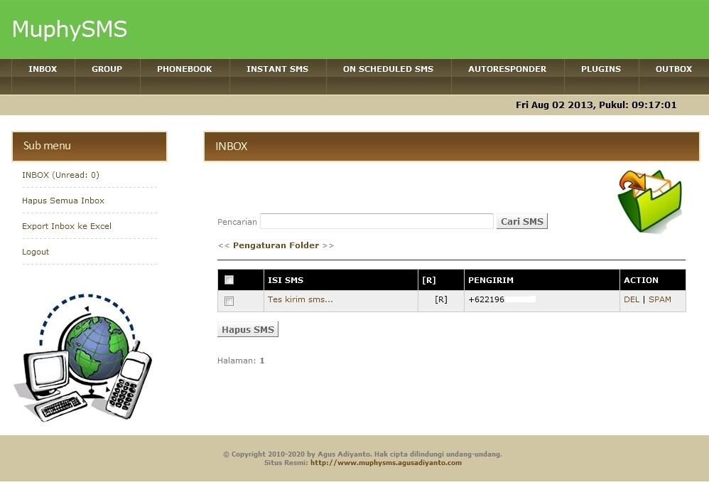Jual Software SMS Gateway Multi Fungsi Berbasis Web dengan PHP, MySQL, dan Gammu