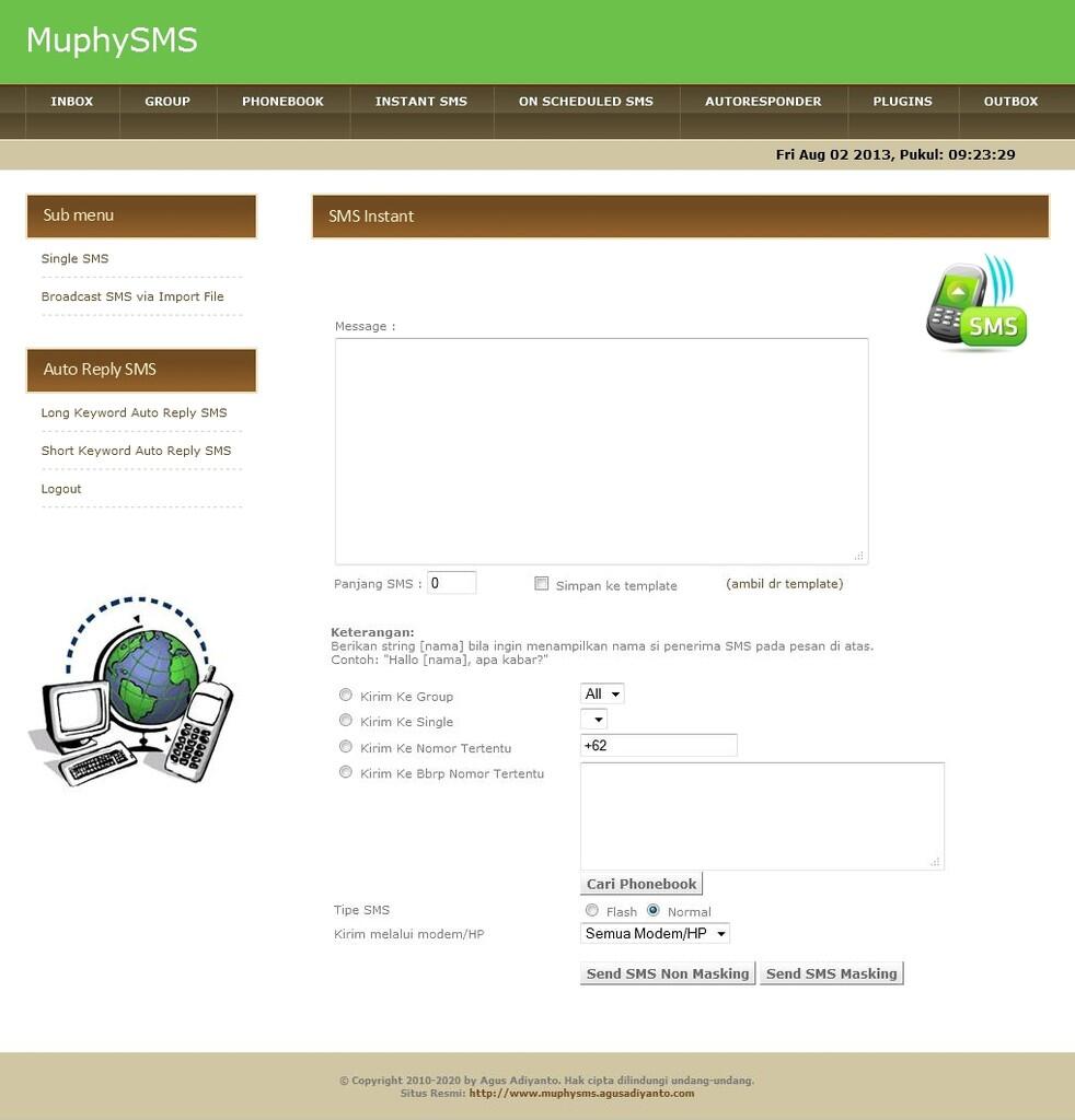 Jual Software SMS Gateway Multi Fungsi Berbasis Web dengan PHP, MySQL, dan Gammu