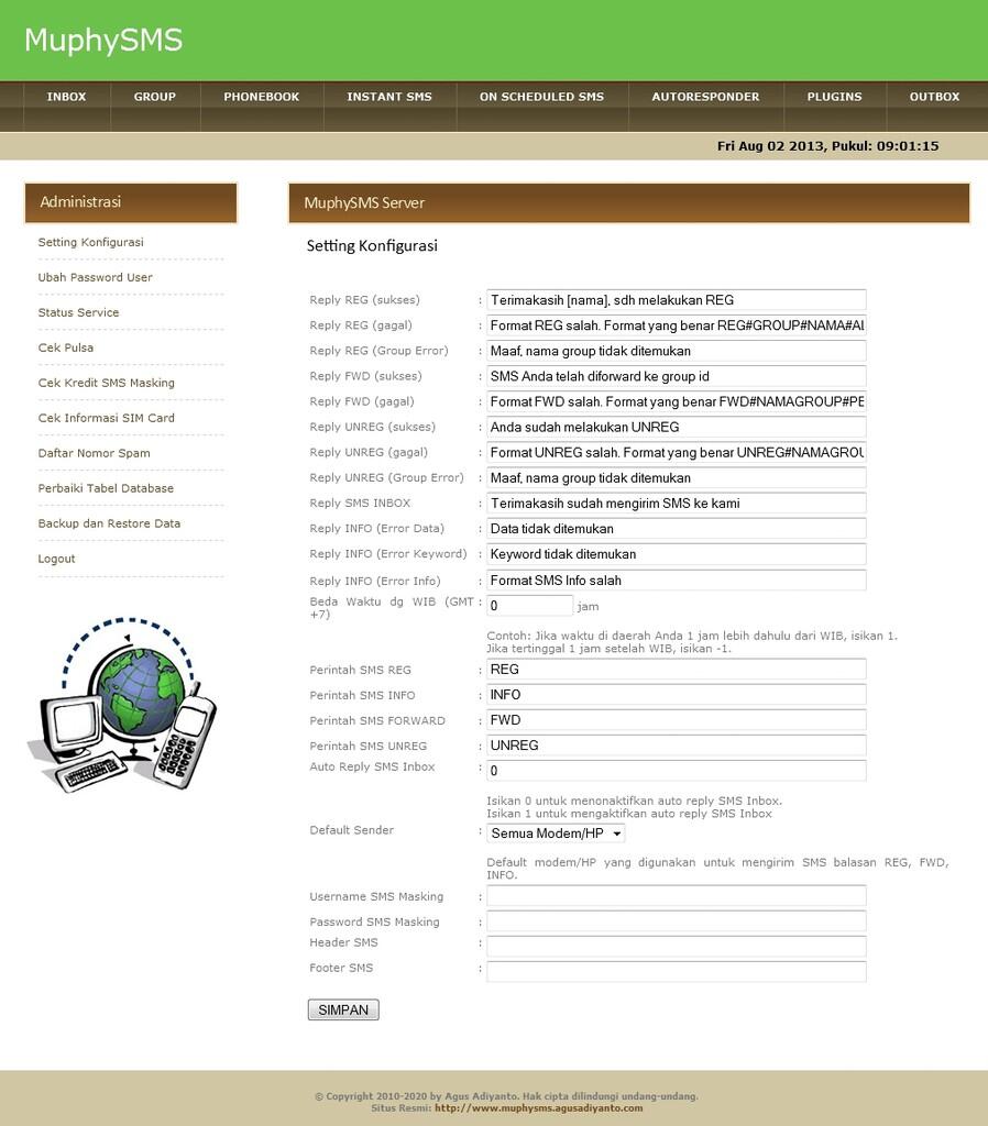 Jual Software SMS Gateway Multi Fungsi Berbasis Web dengan PHP, MySQL, dan Gammu