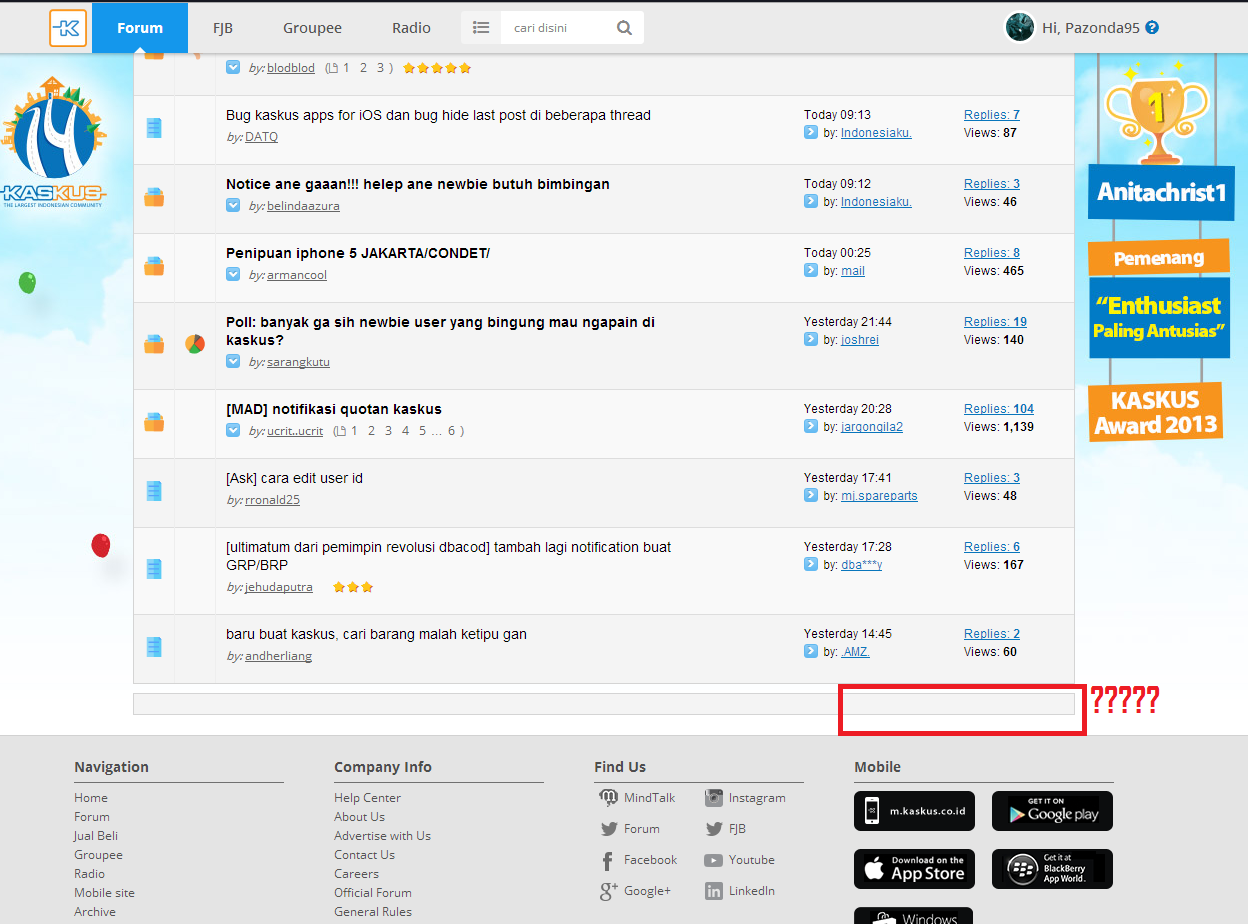 &#91;BUG Kaskus lagi&#93; Opsi PM,Subscribed,Ganti Page,Post reply HILANG??? &#91;Posisi dibawah&#93;