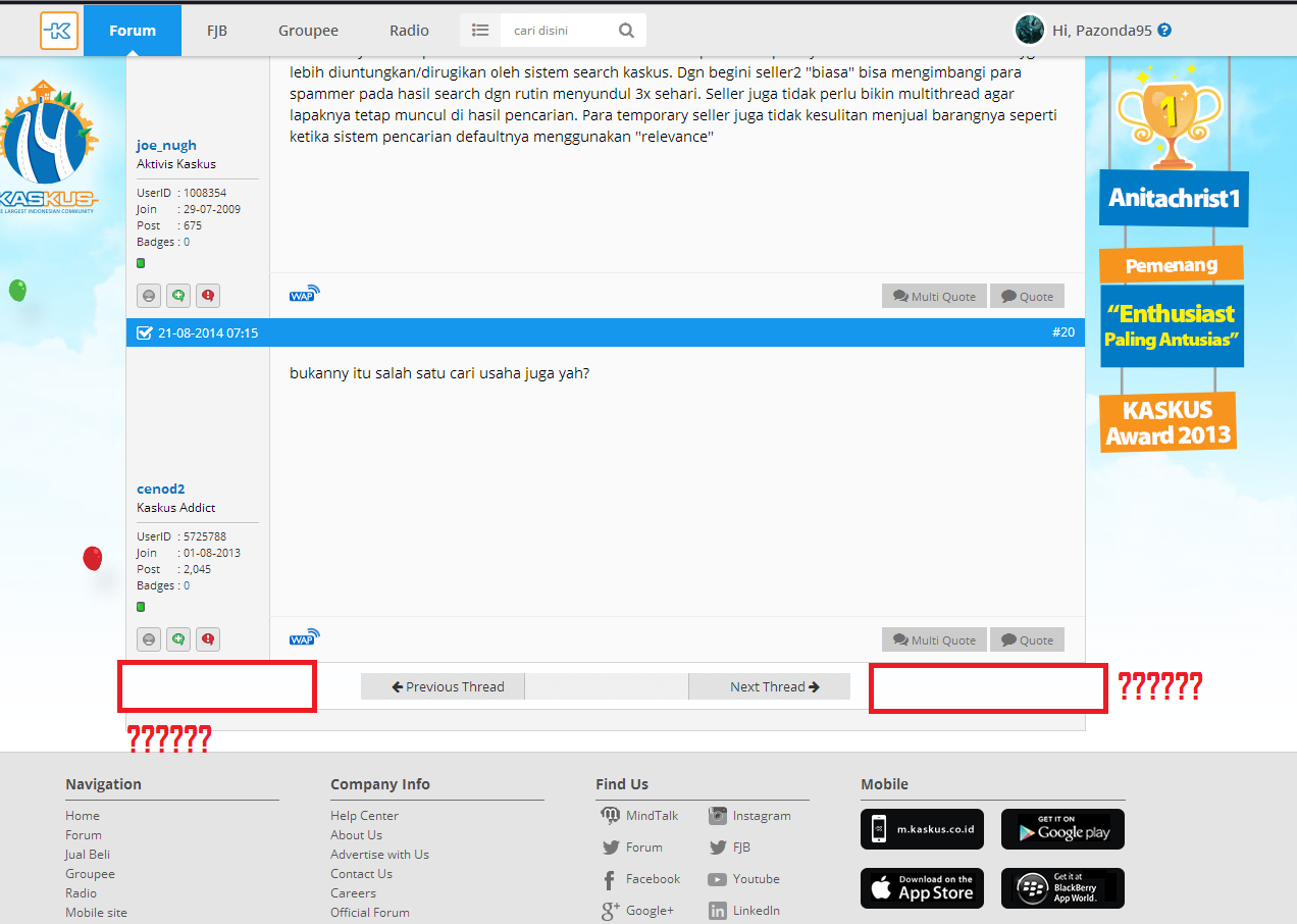 &#91;BUG Kaskus lagi&#93; Opsi PM,Subscribed,Ganti Page,Post reply HILANG??? &#91;Posisi dibawah&#93;