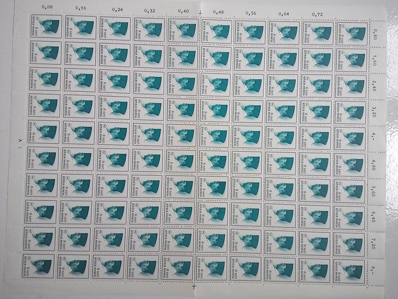 Indonesia Stamp Sheets NOS 10x10 1950-60an