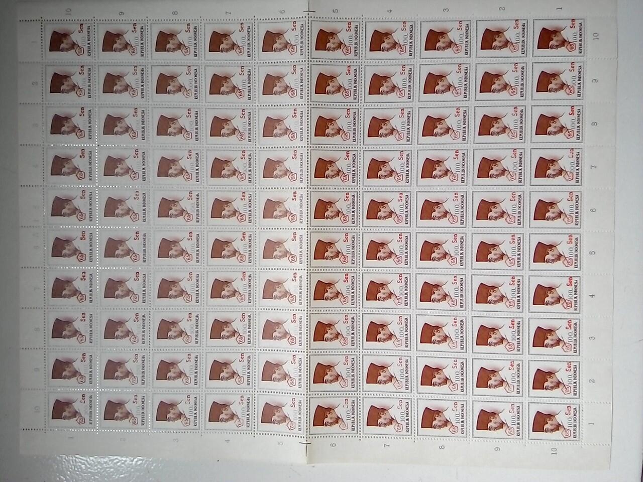 Indonesia Stamp Sheets NOS 10x10 1950-60an