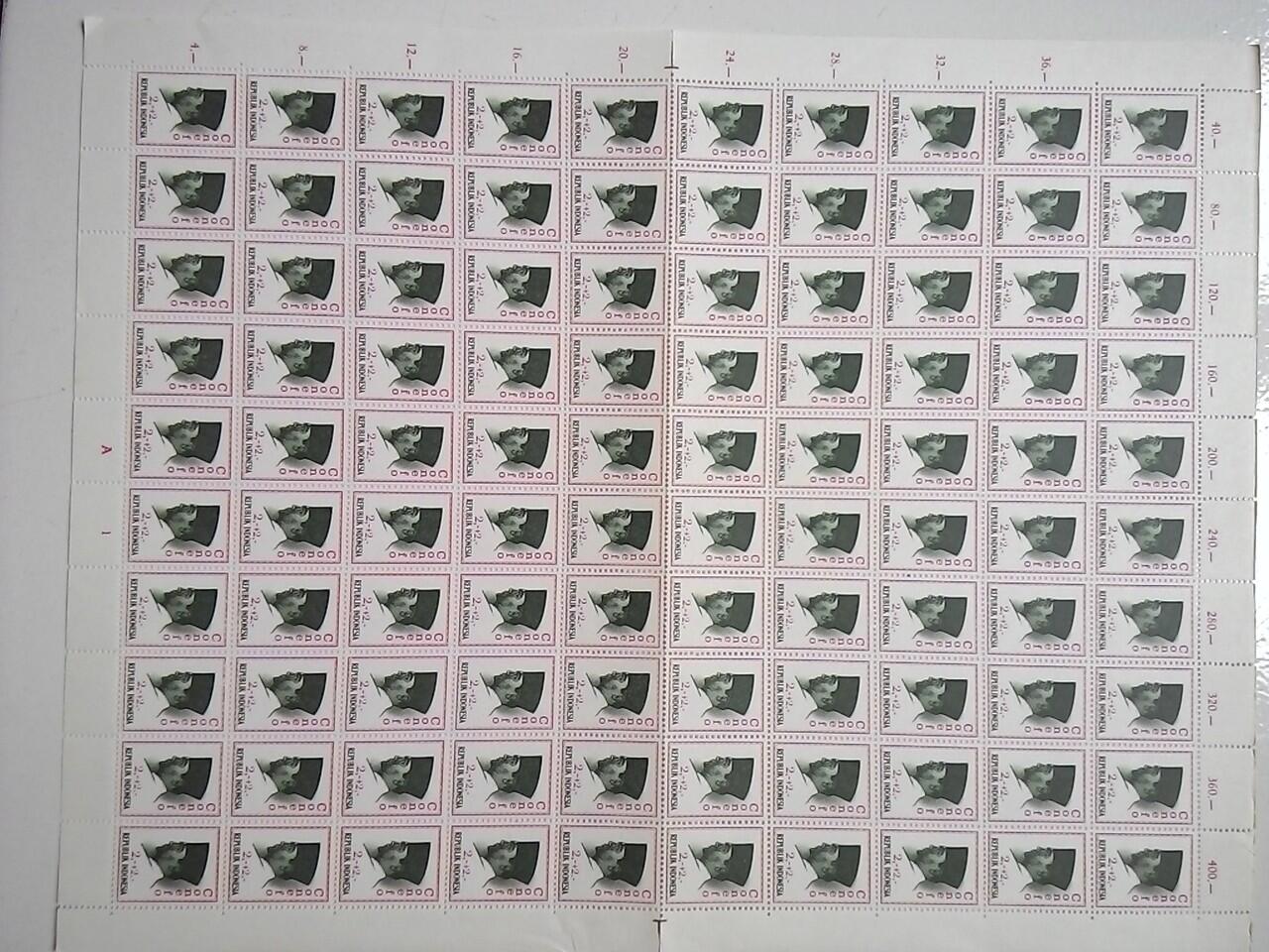 Indonesia Stamp Sheets NOS 10x10 1950-60an